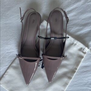 NWOT Zara Slingback Kitten Heels